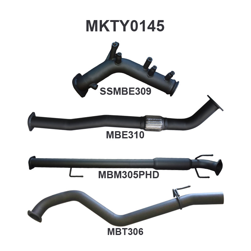 Manta Exhaust System - Hilux GUN126R / GUN125R N80 2.8L & 2.4L Turbo Diesel D4D (with DPF) 2015-On
