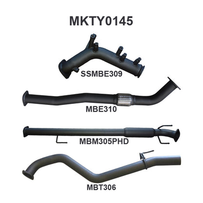 Manta Exhaust System - Hilux GUN126R / GUN125R N80 2.8L & 2.4L Turbo Diesel D4D (with DPF) 2015-On