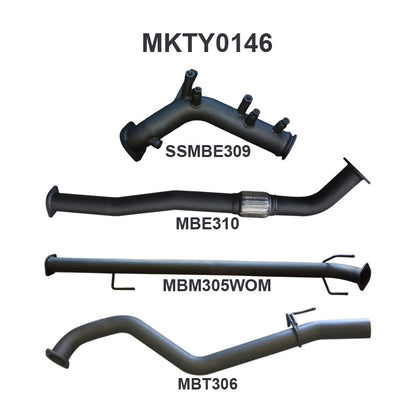 Manta Exhaust System - Hilux GUN126R / GUN125R N80 2.8L & 2.4L Turbo Diesel D4D (with DPF) 2015-On
