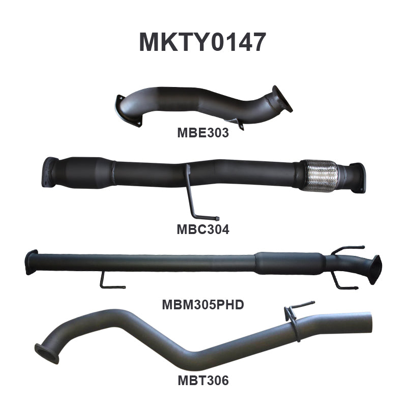 Manta Exhaust System - Hilux KUN26R / KUN16R 3.0L Turbo Diesel D4D 2005-2015