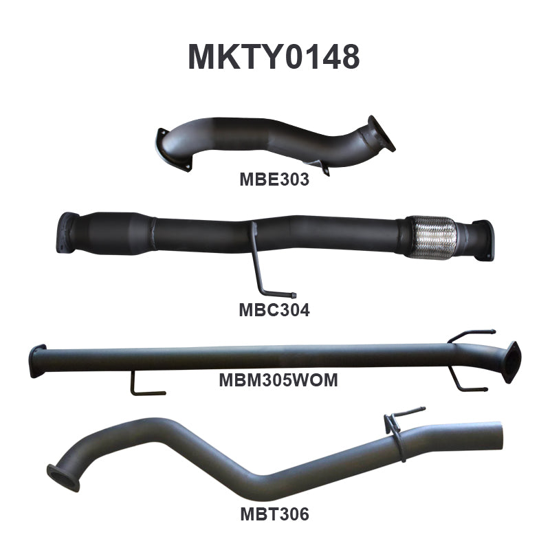 Manta Exhaust System - Hilux KUN26R / KUN16R 3.0L Turbo Diesel D4D 2005-2015
