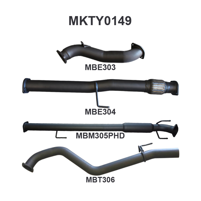 Manta Exhaust System - Hilux KUN26R / KUN16R 3.0L Turbo Diesel D4D 2005-2015