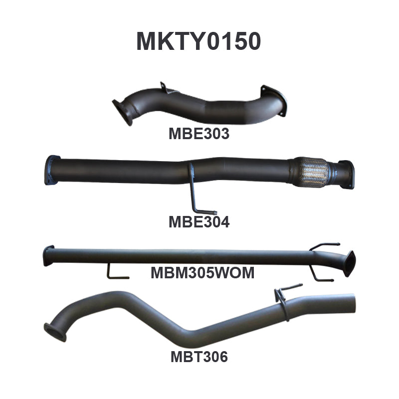 Manta Exhaust System - Hilux KUN26R / KUN16R 3.0L Turbo Diesel D4D 2005-2015