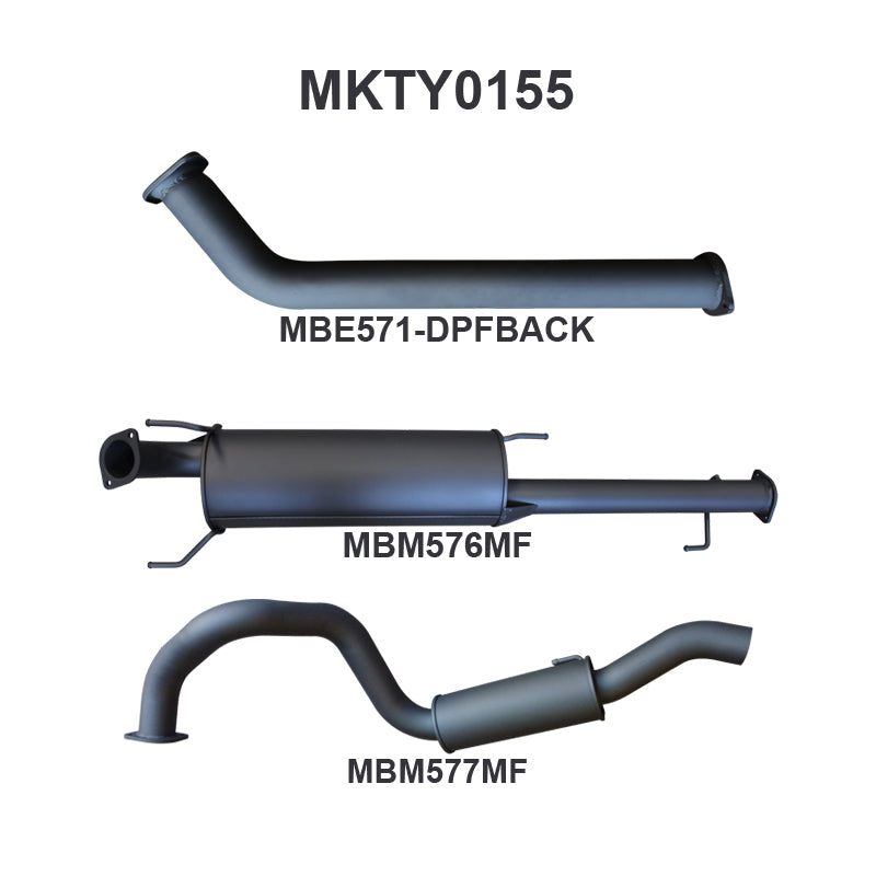Manta Exhaust System - Prado GUN150R 2.8L Turbo Diesel (with DPF) Oct 2015-On