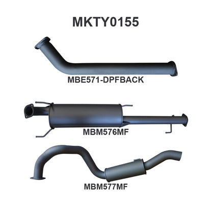 Manta Exhaust System - Prado GUN150R 2.8L Turbo Diesel (with DPF) Oct 2015-On