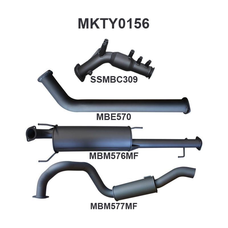 Manta Exhaust System - Prado GUN150R 2.8L Turbo Diesel (with DPF) Oct 2015-On