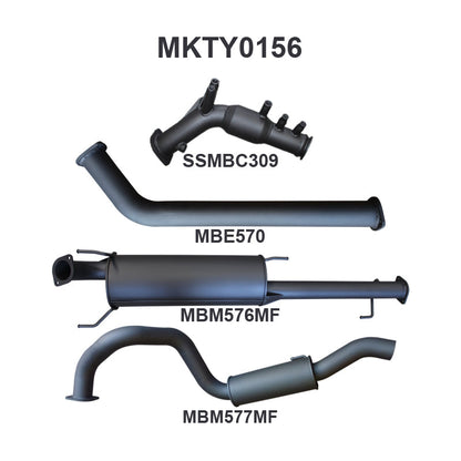 Manta Exhaust System - Prado GUN150R 2.8L Turbo Diesel (with DPF) Oct 2015-On