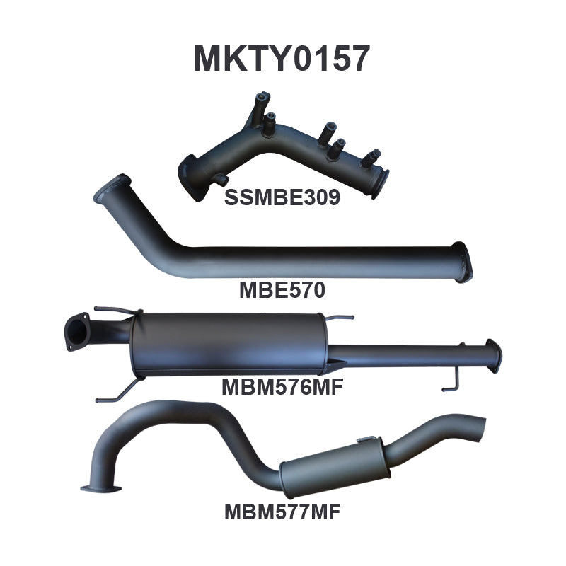 Manta Exhaust System - Prado GUN150R 2.8L Turbo Diesel (with DPF) Oct 2015-On