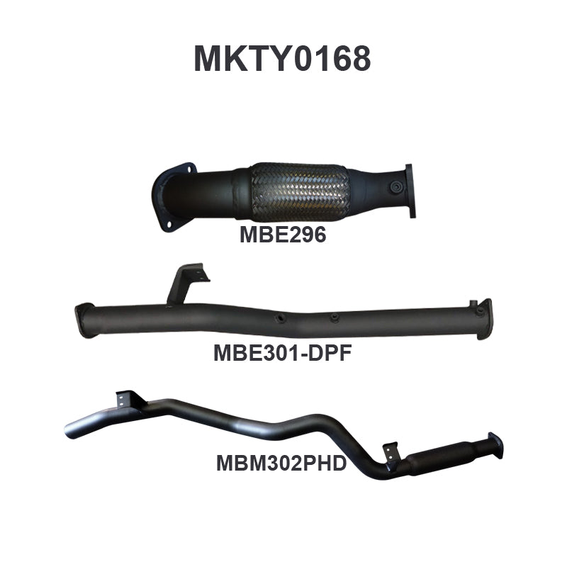 Manta Exhaust System - LandCruiser VDJ76 Wagon 4.5L V8 DPF Oct 2016-On - MKTY0168