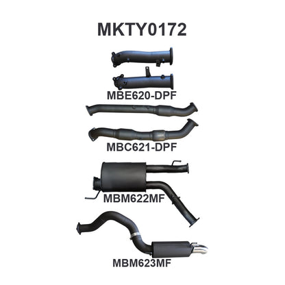 Manta Exhaust System - LandCruiser VDJ200 4.5L V8 Twin Turbo Diesel Wagon (with DPF) Oct 2015-2021