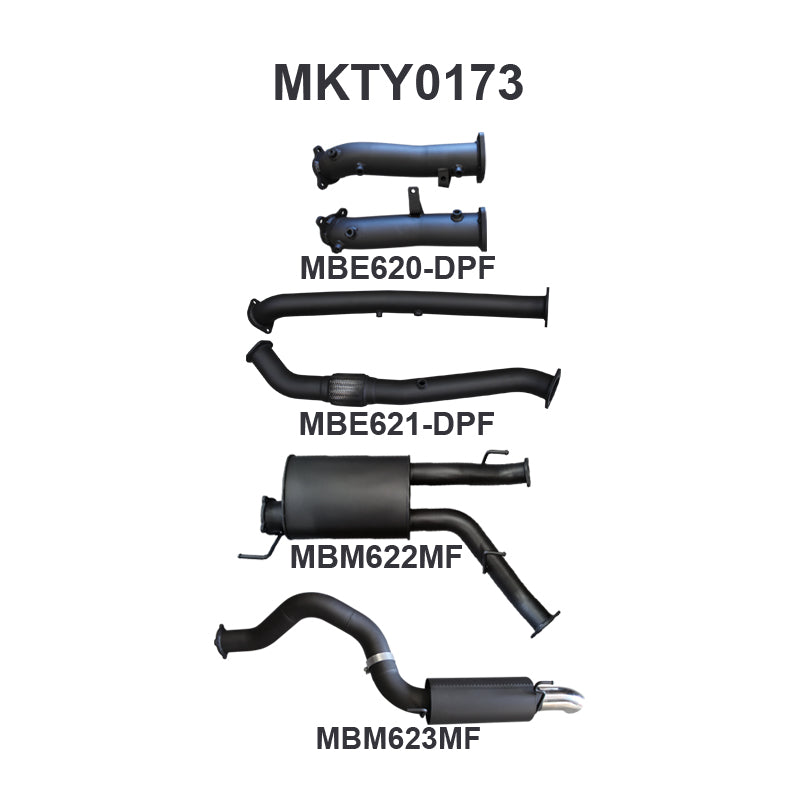 Manta Exhaust System - LandCruiser VDJ200 4.5L V8 Twin Turbo Diesel Wagon (with DPF) Oct 2015-2021
