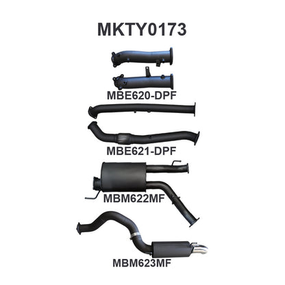Manta Exhaust System - LandCruiser VDJ200 4.5L V8 Twin Turbo Diesel Wagon (with DPF) Oct 2015-2021