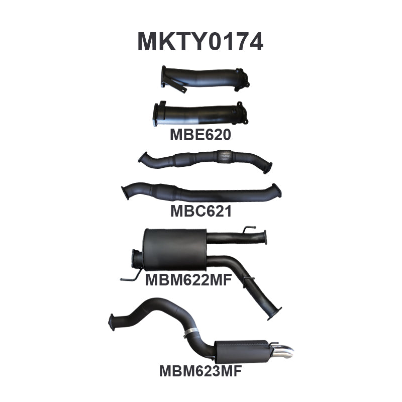 Manta Exhaust System - LandCruiser VDJ200 4.5L V8 Twin Turbo Diesel Wagon 2007-2015