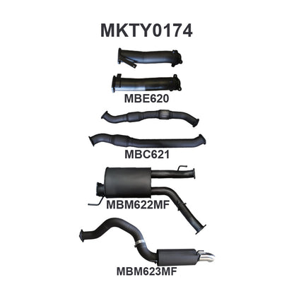 Manta Exhaust System - LandCruiser VDJ200 4.5L V8 Twin Turbo Diesel Wagon 2007-2015