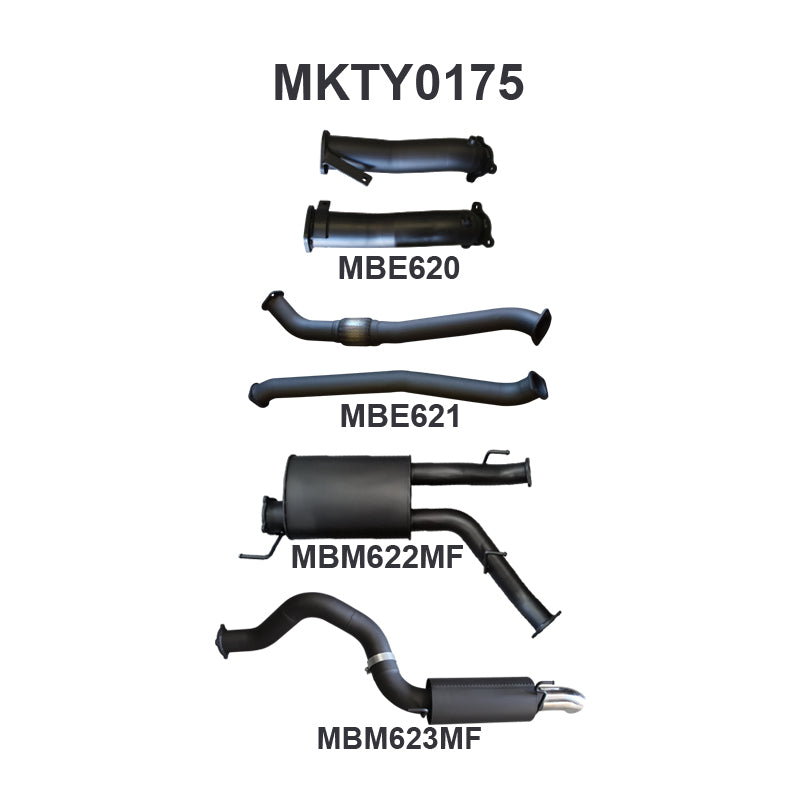 Manta Exhaust System - LandCruiser VDJ200 4.5L V8 Twin Turbo Diesel Wagon 2007-2015
