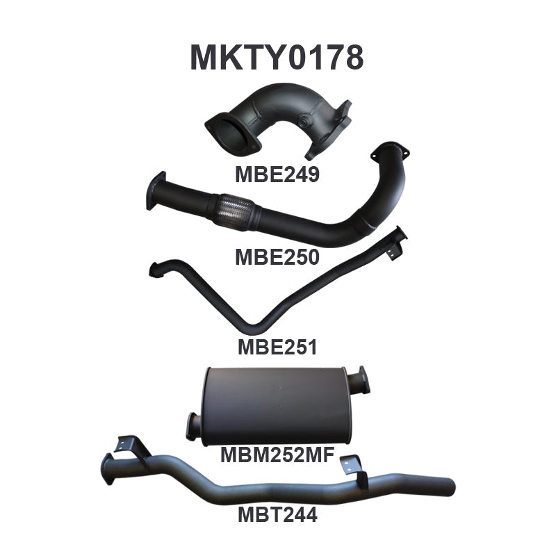 Manta Exhaust System - LandCruiser HZJ79 4.2L 1HZ Diesel Ute - Turbo Applications - MKTY0178