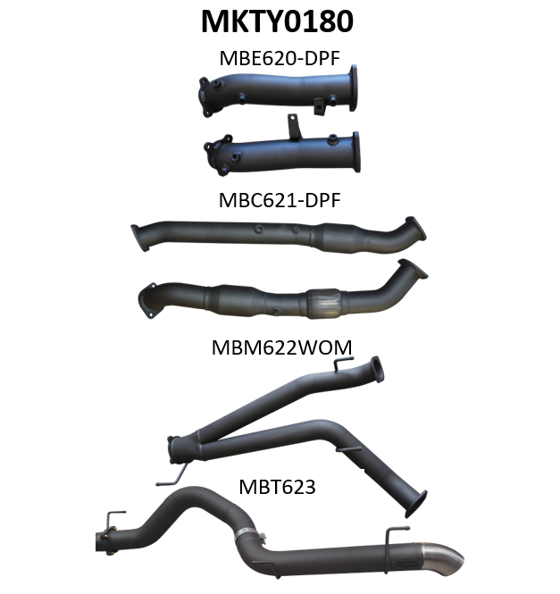 Manta Exhaust System - LandCruiser VDJ200 4.5L V8 Twin Turbo Diesel Wagon (with DPF) Oct 2015-2021