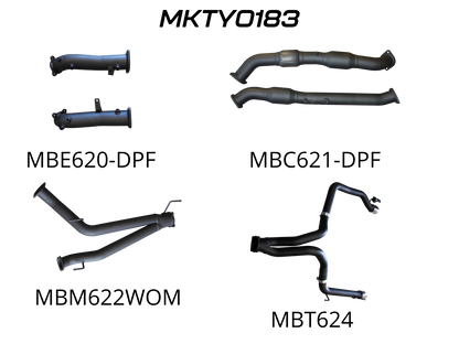 Manta Exhaust System - LandCruiser VDJ200 4.5L V8 Twin Turbo Diesel Wagon (with DPF) Oct 2015-2021