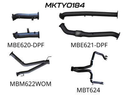 Manta Exhaust System - LandCruiser VDJ200 4.5L V8 Twin Turbo Diesel Wagon (with DPF) Oct 2015-2021