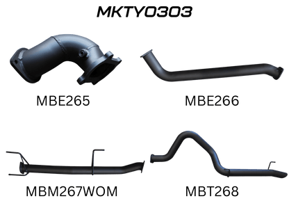 Manta Exhaust System - LandCruiser HDJ100 4.2L 1HD Turbo Diesel Wagon