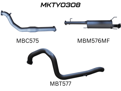 Manta Exhaust System - Prado KDJ120R / KDJ150R 3.0L Turbo Diesel Sep 2007-Sep 2015