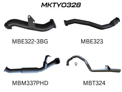 Manta Exhaust System - LandCruiser HZJ105 4.2L 1HZ Diesel Wagon - Aftermarket Turbo