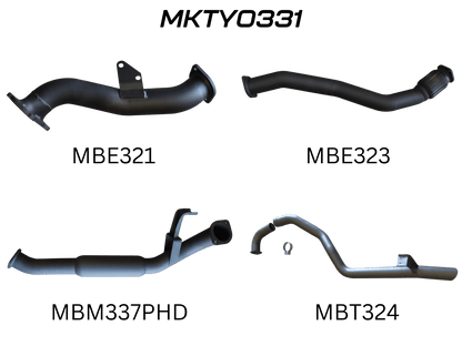 Manta Exhaust System - LandCruiser HZJ105 4.2L 1HZ Diesel Wagon - Aftermarket Turbo