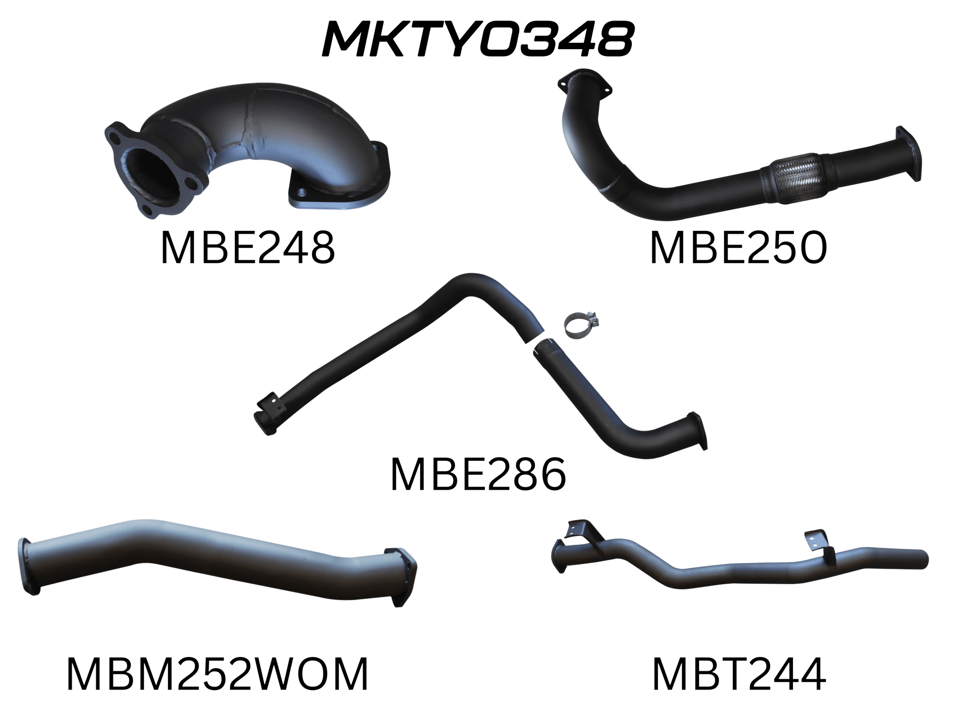 Manta Exhaust System - LandCruiser HZJ75/HZJ78 4.2L 1HZ Diesel - Aftermarket Turbo - MKTY0348
