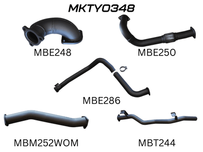 Manta Exhaust System - LandCruiser HZJ75/HZJ78 4.2L 1HZ Diesel - Aftermarket Turbo - MKTY0348