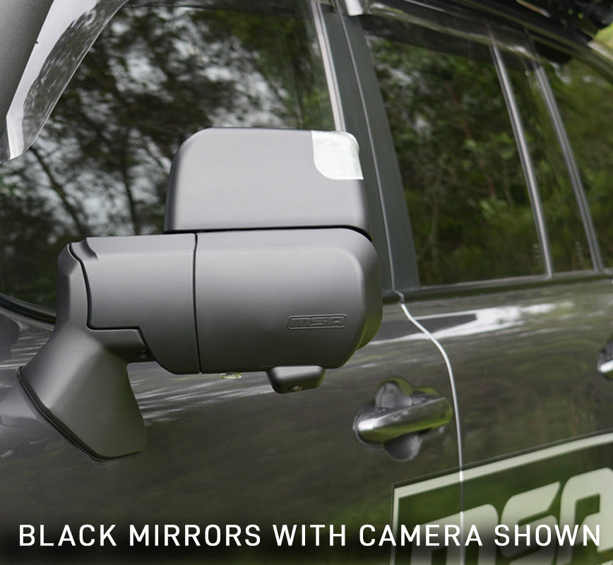 MSA 4x4 POWER FOLD™ Towing Mirrors - Suitable for Prado 250 Series 08/2024 - Current (Black, Electric, Heated, Indicators, BSM, Power Fold, Puddle Light, Memory, Exit Assist) - TM2450