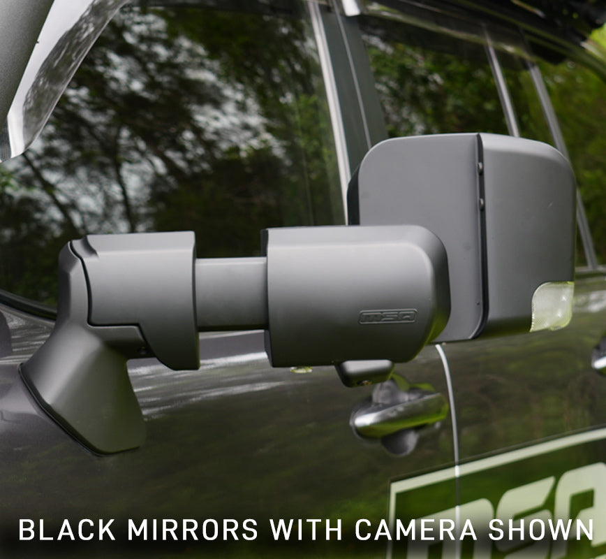 MSA 4x4 POWER FOLD™ Towing Mirrors - Suitable for Prado 250 Series 08/2024 - Current (Black, Electric, Heated, Indicators, BSM, Power Fold, Puddle Light, Memory, Exit Assist) - TM2450