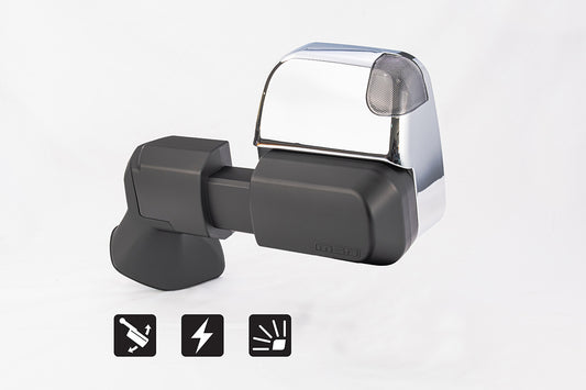 MSA 4x4 Power Fold™ Towing Mirrors - suitable for Landcruiser 300 Series GX 2021-Current (Chrome, Electric, Indicators, Power Fold) - TM2251