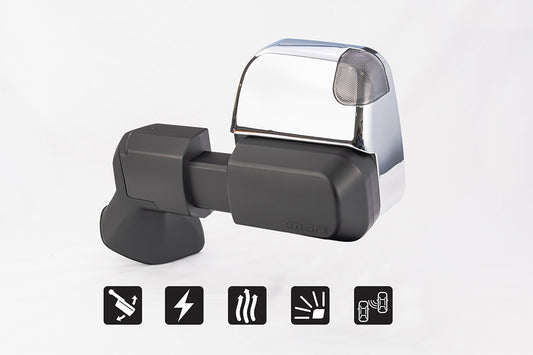 MSA 4x4 Power Fold™ Towing Mirrors - suitable for Landcruiser 300 Series GXL 2021-Current (Chrome, Electric, Indicators, Heated, BSM, Power Fold) - TM2253
