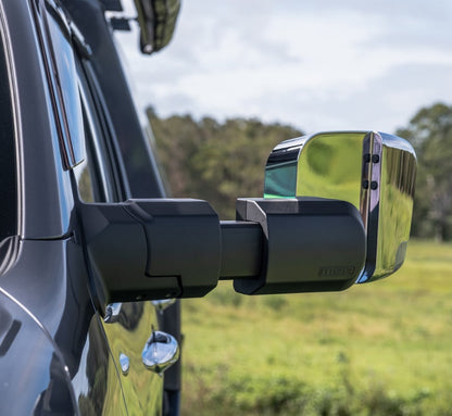 MSA 4x4 POWER FOLD™ Towing Mirrors - suitable for Landcruiser 76-78 Series 09/2023-Current (Black, Electric, Indicators, Power Fold) - TM452