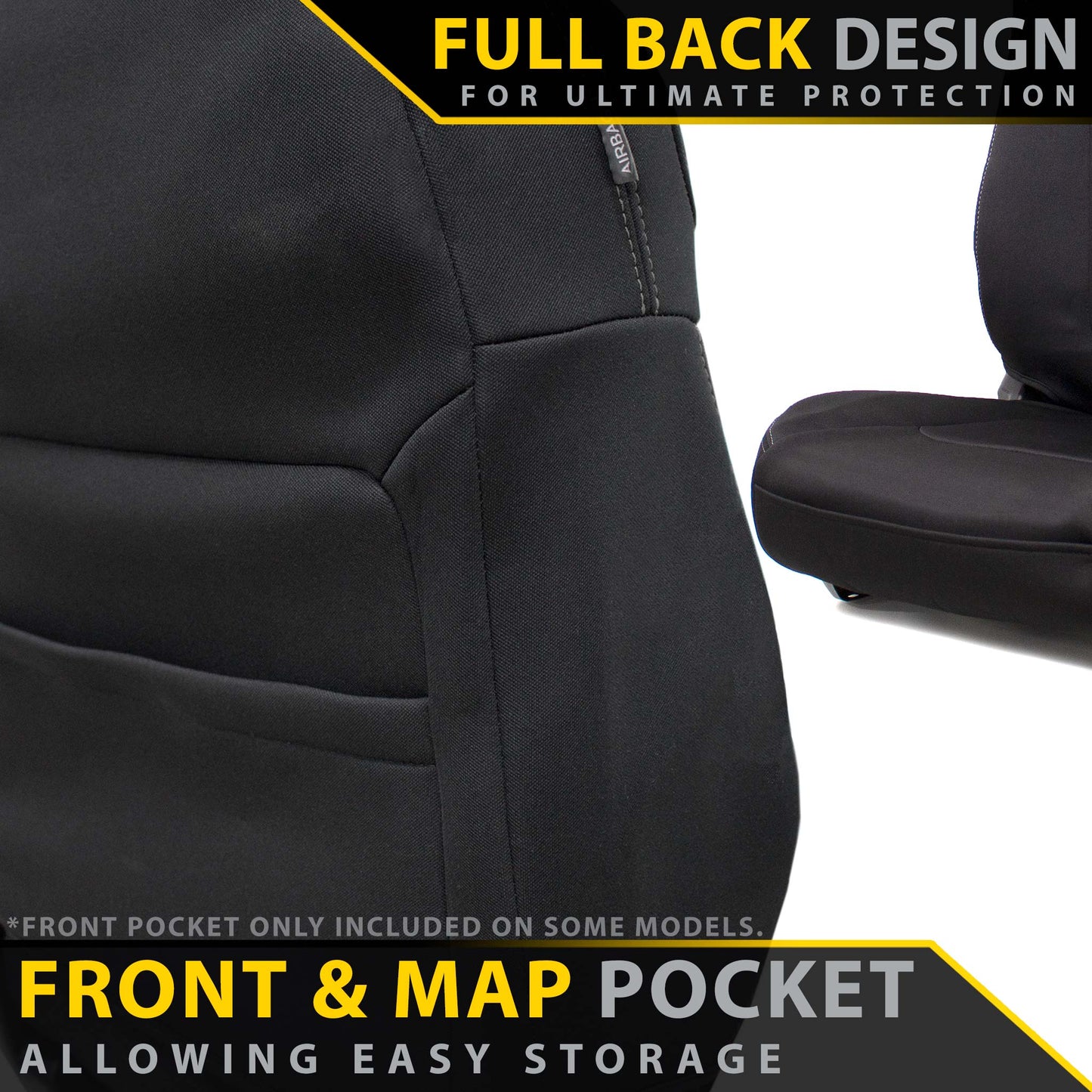 Razorback 4x4 - Toyota Hilux 8th Gen - Workmate - GP4 Neoprene 2x Front Row Seat Covers (In Stock)