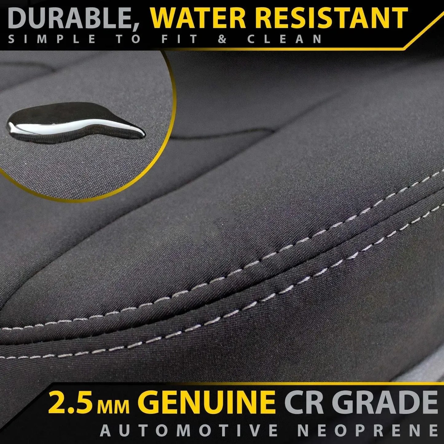Razorback 4x4 - Toyota Hilux 8th Gen - Dual Cab - GP4 Neoprene Rear Row Seat Covers (In Stock)