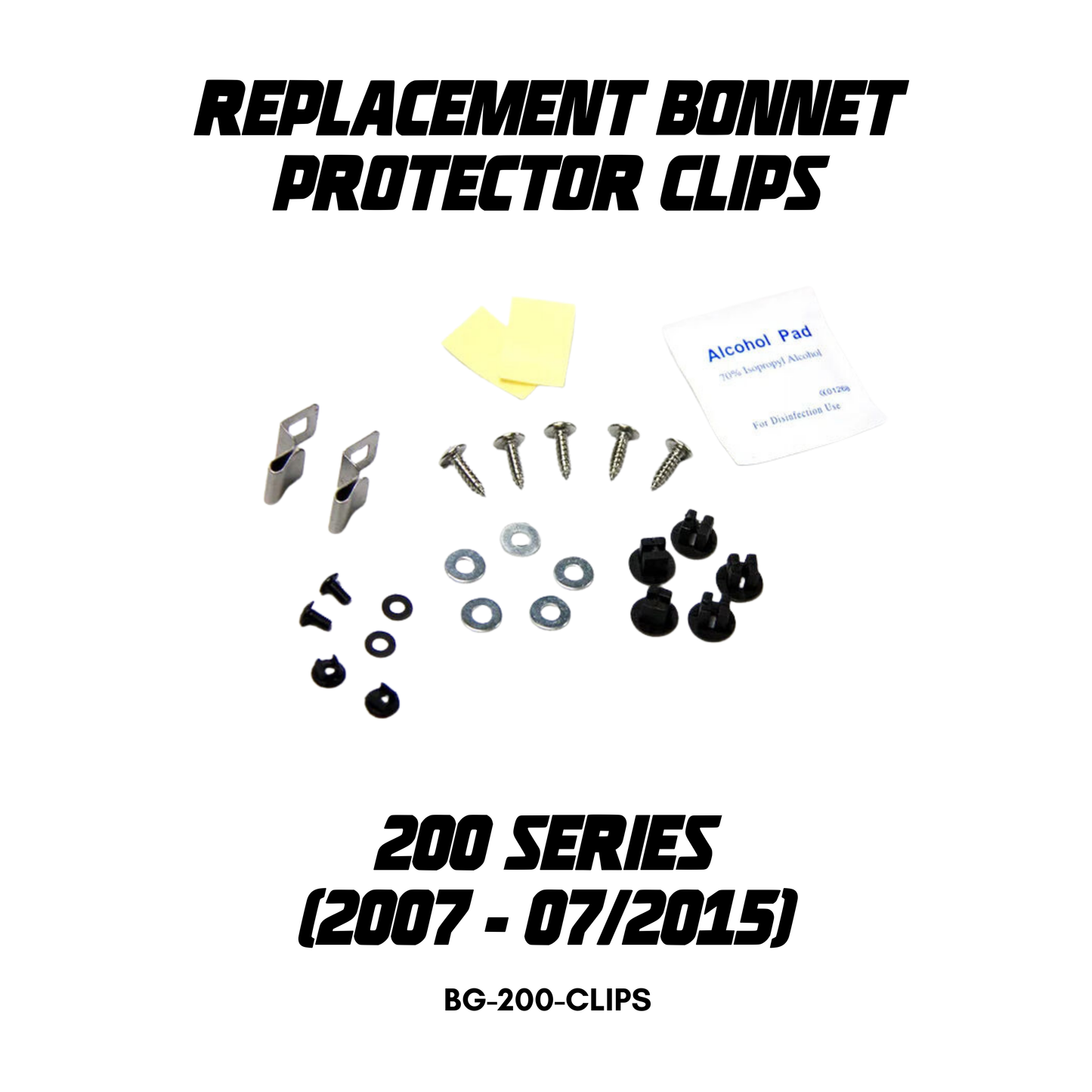 Replacement Bonnet Protector Clips for Toyota Landcruiser 200 Series 2007 - July 2015