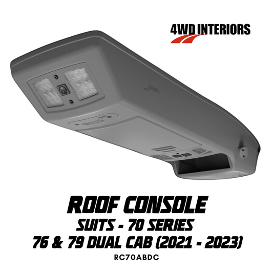 4WD Interiors Roof Console - Suitable for Toyota Landcruiser 70 Series (76 & 79 D/Cab) 2021-2023 - RC70ABDC