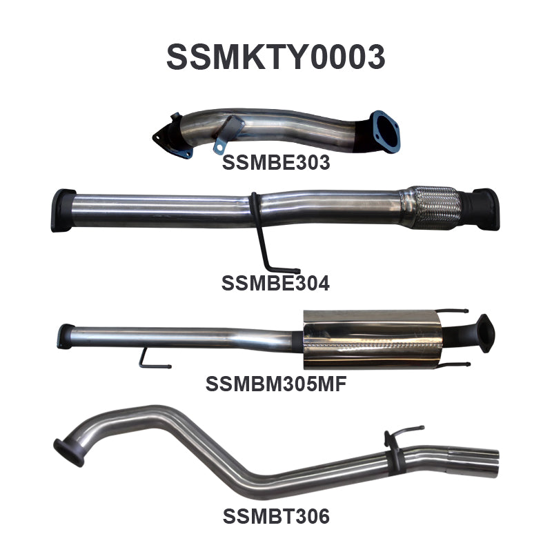 Manta Exhaust System - Hilux KUN26R / KUN16R 3.0L Turbo Diesel D4D 2005-2015