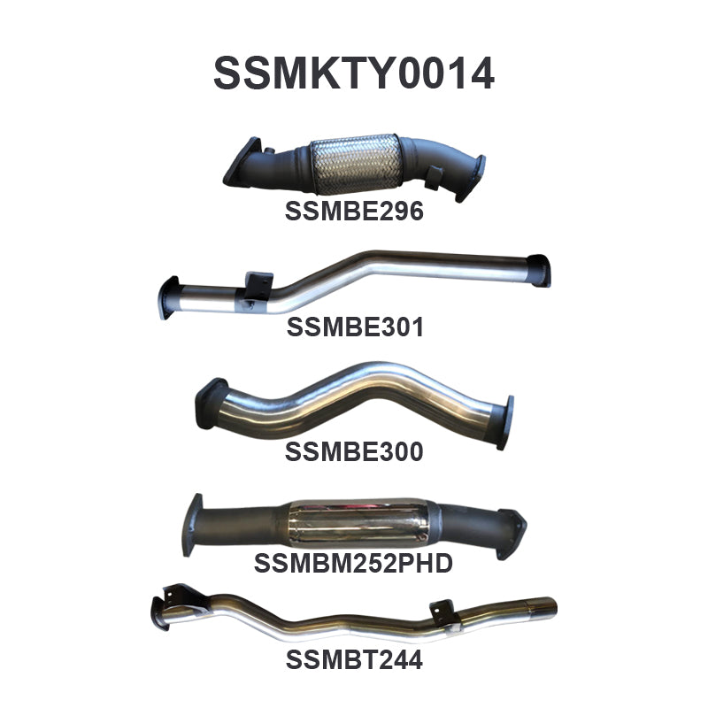 Manta Exhaust System - LandCruiser VDJ79 Dual Cab 4.5L V8 2012-2016 - SSMKTY0014