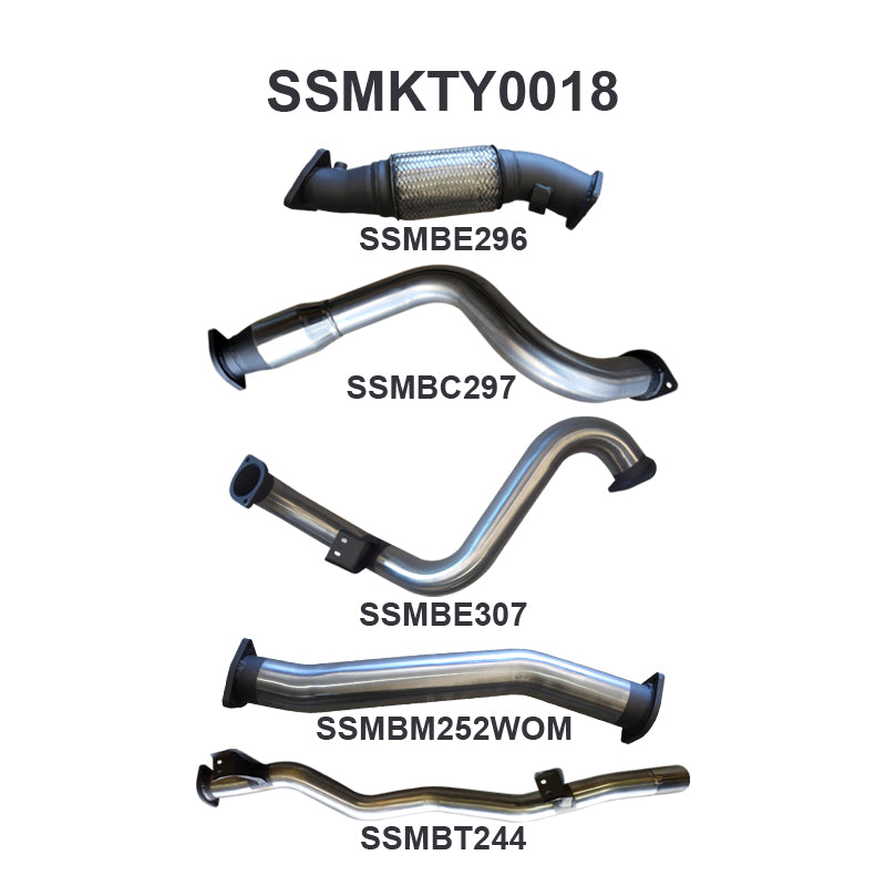 Manta Exhaust System - LandCruiser VDJ78 Troop Carrier 4.5L V8 2007-2016 - SSMKTY0018