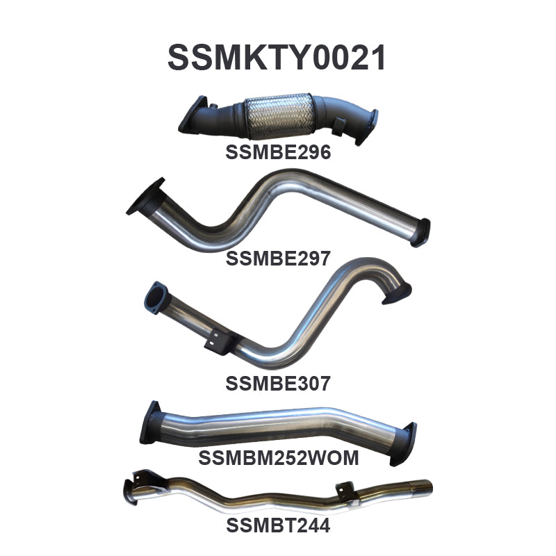 Manta Exhaust System - LandCruiser VDJ78 Troop Carrier 4.5L V8 2007-2016 - SSMKTY0021