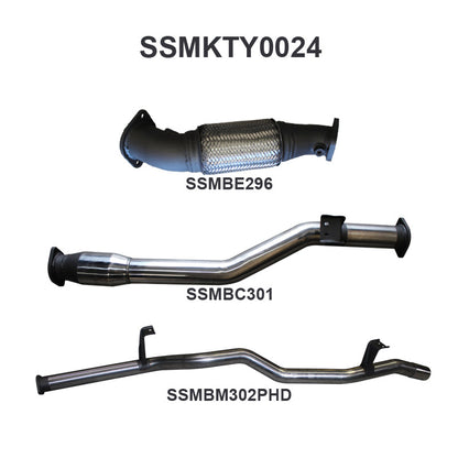 Manta Exhaust System - LandCruiser VDJ76 Wagon 4.5L V8 2007-2016 - SSMKTY0024