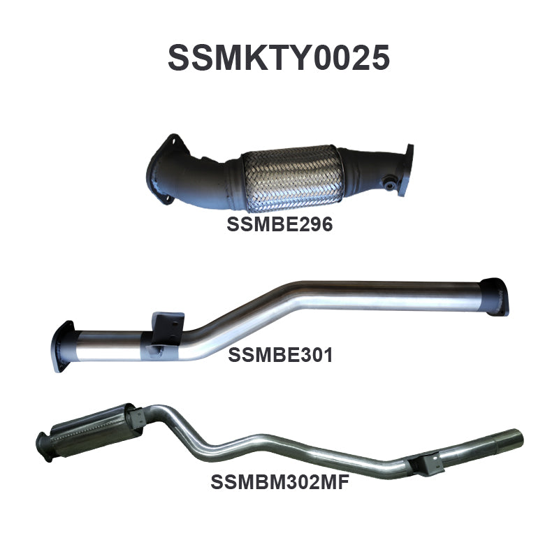 Manta Exhaust System - LandCruiser VDJ76 Wagon 4.5L V8 2007-2016 - SSMKTY0025
