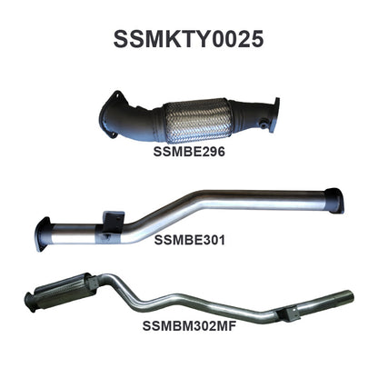 Manta Exhaust System - LandCruiser VDJ76 Wagon 4.5L V8 2007-2016 - SSMKTY0025