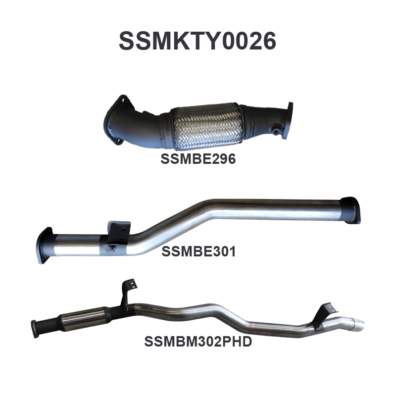 Manta Exhaust System - LandCruiser VDJ76 Wagon 4.5L V8 2007-2016 - SSMKTY0026