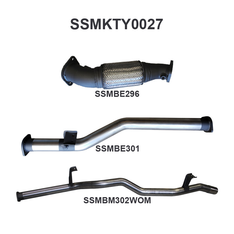 Manta Exhaust System - LandCruiser VDJ76 Wagon 4.5L V8 2007-2016 - SSMKTY0027