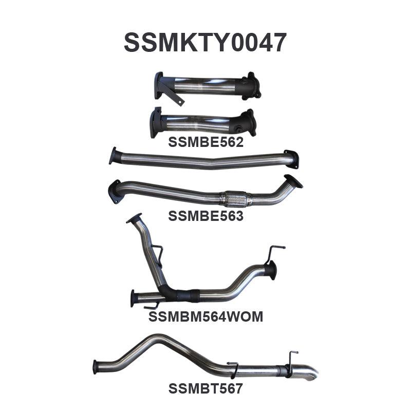 Manta Exhaust System - LandCruiser VDJ200 4.5L V8 Twin Turbo Diesel Wagon 2007-2015