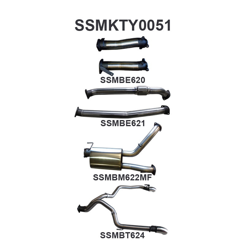 Manta Exhaust System - LandCruiser VDJ200 4.5L V8 Twin Turbo Diesel Wagon 2007-2015