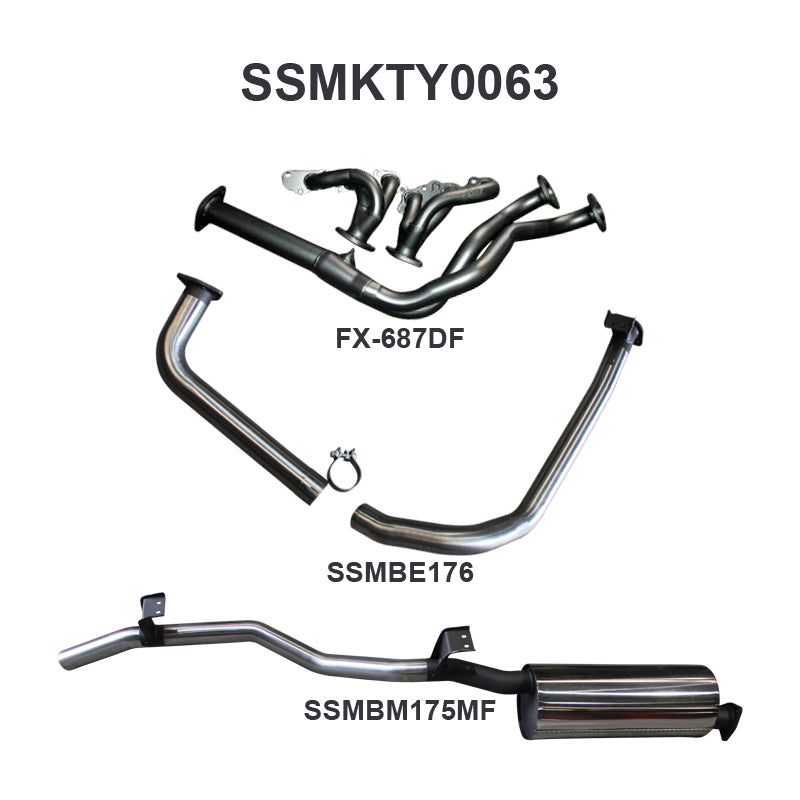 Manta Exhaust System - LandCruiser FZJ75/FZJ78 4.5L 1FZ Petrol Ute & Troop Carrier - SSMKTY0063